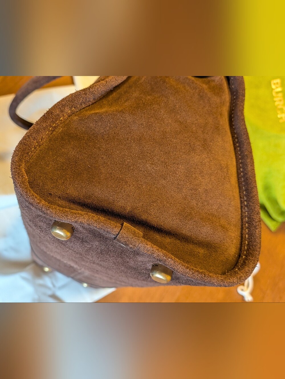 Coach Rhyder 38 Suede Satchel - Dark Chocolate - Picture 11 of 15